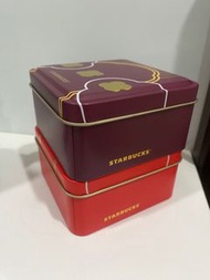 星巴克茶包禮盒小鐵盒，適合放在抽屜內分隔，或收藏小飾品