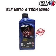 ELF ENGINE OIL MOTO 4 TECH 10W50 MINYAK HITAM ELF (1L) 100% ORIGINAL 10W-50 10W 50 4T ENGINE OIL 100