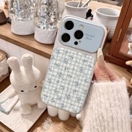 Light Blue Gingham Tiny Floral Print Phone Case For Realme c3 q3 5 5s 5i 6i 7 7i 8 8s  11 12 12x 13 