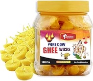 Indian Crafts Pure Cow Ghee Wicks Cotton Thread Readymade ghee Wicks Batti for Pooja Cow Ghee Diya B