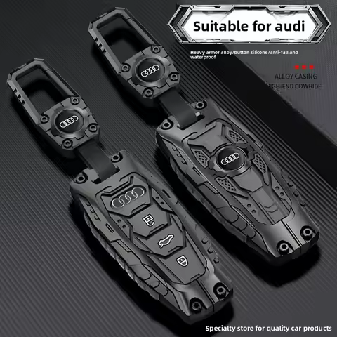 Alcantara Suede Car Key Remote Case Cover Shell Keychain For Audi Q8 RS Q8 A6 C8 S6 RS6 A7 S7 RS7 A3