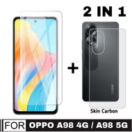 LAYAR 2IN1 Clear Screen Protector + Transparent Carbon Garskin for Oppo A98 4G / Oppo A98 5G 2023 Cl