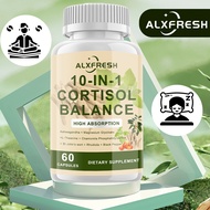 10-in-1 Cortisol with Magnesium Glycinate for Sleep Relaxation Stress Mood Balance Nerve Health