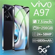 โทรศัพท์มือถือ VIVQ A97 Pro 5G สมาร์ทโฟนใหม่ 7.5 เต็มหน้าจอโทรศัพท์สองซิม AI Dual HD กล้องโทรศัพท์มือถือราคาถูก