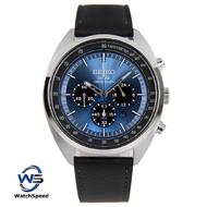 Seiko SSC625P1 Solar Analog Chronograph  Blue Dial Leather 100M Men's Watch