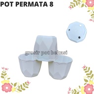 PUTIH 8cm GEMS POT WHITE 8cm WHITE POT - WHOLESALE CACTUS POT