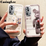 Phone Case for Oppo Reno11 Pro 11F Back Cover Couple Fashion Cartoon Bear Soft Silicone Clear Anti Drop for Oppo Reno 11F 11 Pro Cover Cases