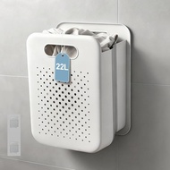 Small Collapsible Laundry Basket, Space-Saving Wall-Mounted Hamper, Detachable Hanging Organizer for