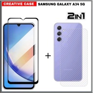 2-IN-1 Tempered Glass Package for Samsung GALAXY A34 5G Screen Protector - Samsung A34 5G