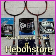 (SPORTS) APACS FLY WEIGHT 73 BADMINTON RACKET STRONG 35LBS + ORIGINAL GRIP Good QUALITY