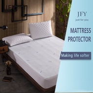 JFYALL Jacquard Fiber Mattress Cover, Protector, Topper Is Cool, Comfortable, Breathable. Choose White Fitted Queen Or Full Size