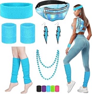90s 80s Outfit Women's Set, Belt Bag, Neon Headband, Earring, Necklace, Gloves, 80s Accessories Neon