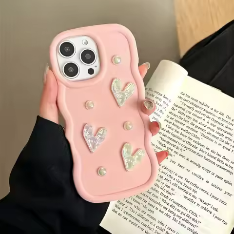 3D Pearl Love Heart Wave Phone Case For Tecno Camon 40 30 20 19 18 Pro 18T 18P 15 Air 16S 12 F2 F1 5