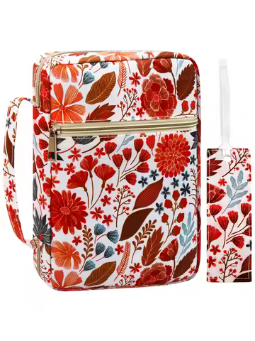 Bible Cover for Women with Flowers Printing, Bible Case,Bible Bag, Study Bible Case,Covers for Bible