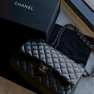 Chanel jumbo黑銀羊皮