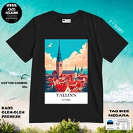 ESTONIA 2-Piece SOUVENIR T-Shirt NationalTAG, 30S COTTON, PREMIUM GIFT SOUVENIR
