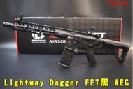 【翔準AOG】Lightway Dagger FET版 黑色(長版)AEG 電動槍 DICS-445 分離式齒輪箱T型插