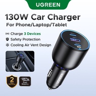 UGREEN 130W Car Charger Quick Charging PD3.0 Fast USB Type C Car Phone Charge Compatible with iPhone