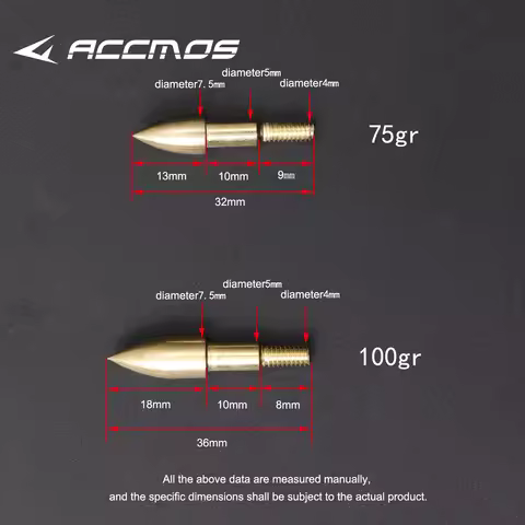 75/100grain Gold Screw Bullet Target Point Arrow Tips Replaceable Arrowhead Archery Accessories Shoo