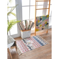 Indian Cotton Thread Carpet Handmade Tie-Dye Japanese Style Log Nostalgic Thin Carpet Living Room So