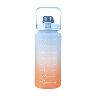 Botol Minum Straw Korea 1,5 - 2 Liter Gradient Transparan Motivasi 