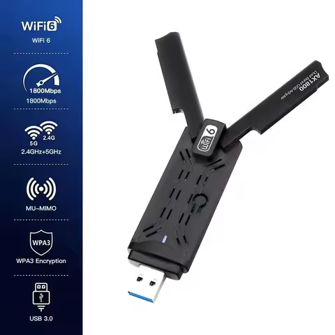 WiFi 6/7 USB Adapter BE6500 2.4G/5G/6GHz USB3.0 Wireless Network Card 6500Mbps 802.11BE For Win10/11