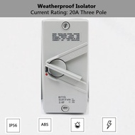 3H [20A/35A/63A] 3 Pole Outdoor Weatherproof Isolator (White)