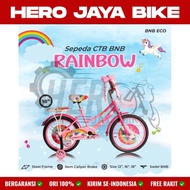 Sepeda Mini Anak Perempuan BNB RAINBOW Uk 12 16 18Inch Keranjang Kupu