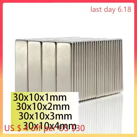 N35 30x10x1 30x10x2 30x10x3 30x10x4 NdFeB Block Neodymium bar Magnet Super Strong Permanent Magnetic