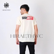 Kaos Security Satpam Cream Kerah Pendek Lengan Pendek Model Terbaru