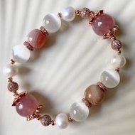 Alaina Bracelet (Lavender Rose Quartz, Selenite, Pink Botswana Agate, Freshwater Pearls)