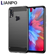 LIANPO For Huawei Y9 Prime 2019 Huawei Y9 2019 Phone Case Armor Carbon Fiber TPU Soft Silicone Back