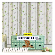 HIJAU Wallpaper / Waterproof PVC Wall Sticker Wallpaper / Green Polka Dot Bedroom Wallpaper