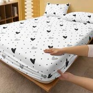 2/3pcs White & Black Heart Pattern Bedding Set (Excluding Filler), Bedroom Use, Made Of Microfiber, 