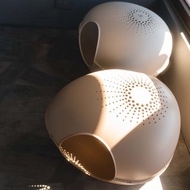 韓國設計大賞 最美的貓砂盆貓床 鵝卵石流線型光影貓窩 貓咪便盆