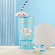 (ใหม่) พร้อมส่ง🔥แก้วเก็บความเย็น งานพาสเทล ลายลิขสิทธิ์ Sanrio ขนาด 600 ml (แถมหลอด+ตุ๊กตา)