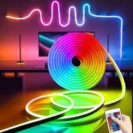 1/2/3/4/5/8/10m Flexible RGB LED Neon Strip Lights With Remote Control Dimmable, USB Powered, Suitab