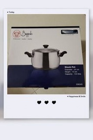 Buffalo 牛頭牌 24cm          6公升加厚底不銹鋼煲