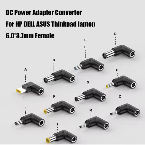 DC Power Plug 6.0*3.7mm Female to 4.0x1.7 5.5x2.5 4.0x1.35 7.4x5.0 mm Male DC Power Jack Connector A