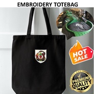 EMBROIDERY SULAM SENI SILAT GAYONG MALAYSIA SHEILD MARTIAL ART LOGO TOTE BAG CANVAS BLACK
