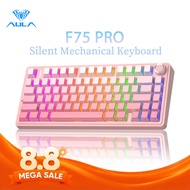 AULA F75 Pro Sillent Mechanical Keyboard 75% 80 Key Tri-Mode RGB Hot-swap Quiet Switch Office Essent