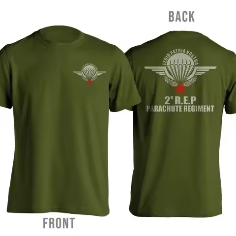 France T-Shirt 100% Cotton Cotton Men Shirt 2e REP Parachute Regiment Legion Patria Nostra Shirt 202