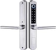 Home Office Waterproof Outdoor Gate Lock Fingerprint Lock APP Code Keyless Smart Lock Electronic Door Lock for Aluminum Door/Iron Gate (Size : 35)