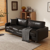 Sofa Lazy Black Leather Living Room Sofa Simple Wear-Resistant Single Sofa Latex Light Quality Sofa