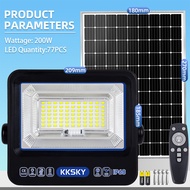 KKSKY ไฟโซล่าเซลล์ โคมไฟสปอร์ตไลท์ 200W 300W 400W 500W 1000W LED solar light ควบคุมรีโมท กันน้ำ IP68