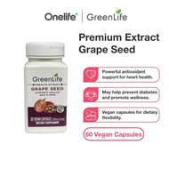 GreenLife Premium Extract Grape Seed 100mg (Antioxidant) 60 Vegan Capsules - For Heart Health and Pr