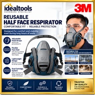 3M 6502QL Respirator Mask Half Face Reusable Safety Mask Quick Latch Cool Flow Medium