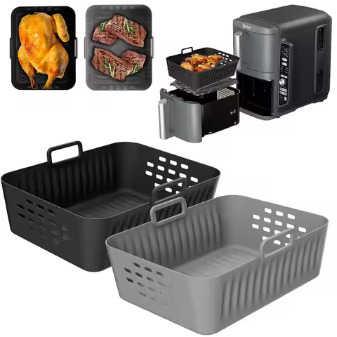 New Air Fryer Silicone Liners for Ninja SL400 SL401 Double Stack XL Basket Reusable Air Fryer Baking