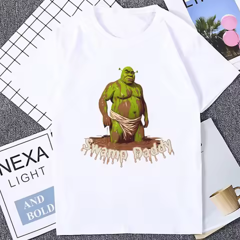 Swamp Daddy Shrek Funny Cartoon Tshirt Casual Fashion Short Sleeve Summer Style Man T Shirt Hip Hop 