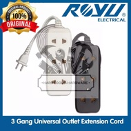 Royu 3 & 4 Gang Universal Extension Cord BLACK (5 METERS)